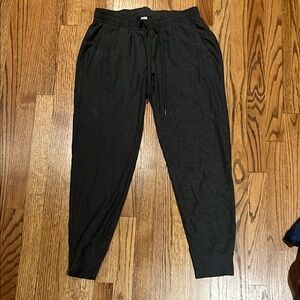 Old Navy Black Track Pants with Tapered Leg and Elastic Cuffs